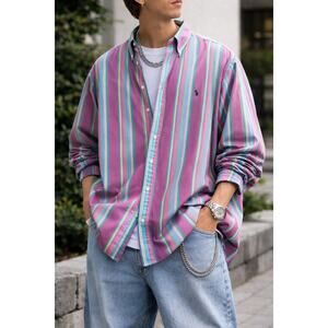 Ralph Lauren Classic Fit Button Down Shirt Men’s Large Multicolor Stripe